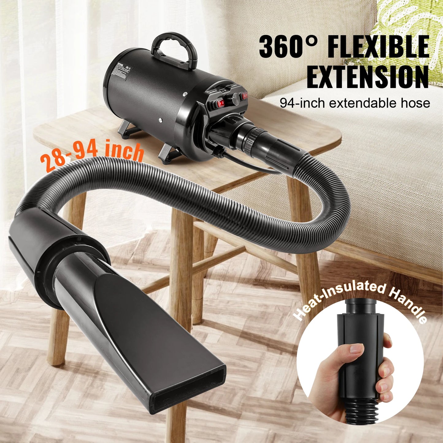 SucceBuy 2000W Dog Blow Dryer With Adjustable Temperature Control