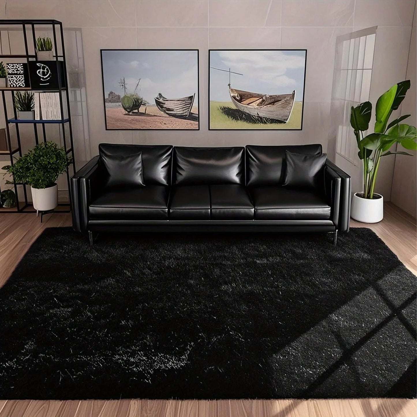 Geometric Plush Area Rug for Living Room and Bedroom