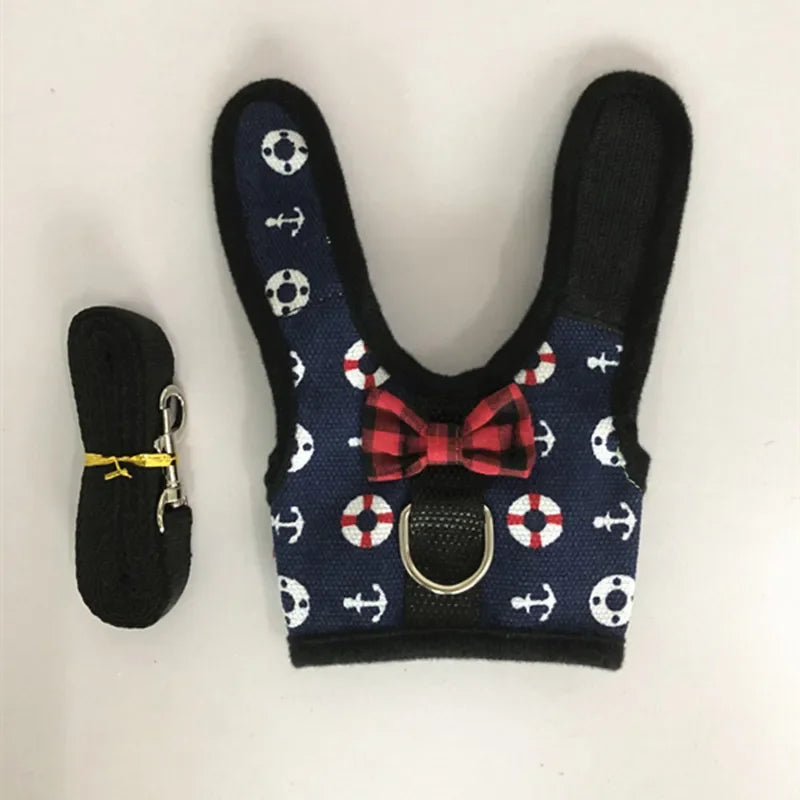 Small Animal Outdoor Walking Harness and Leash Set Cute Clothes for Puppy Kitten Pigs Bunny Chinchillas Necklace Rabbit Vest