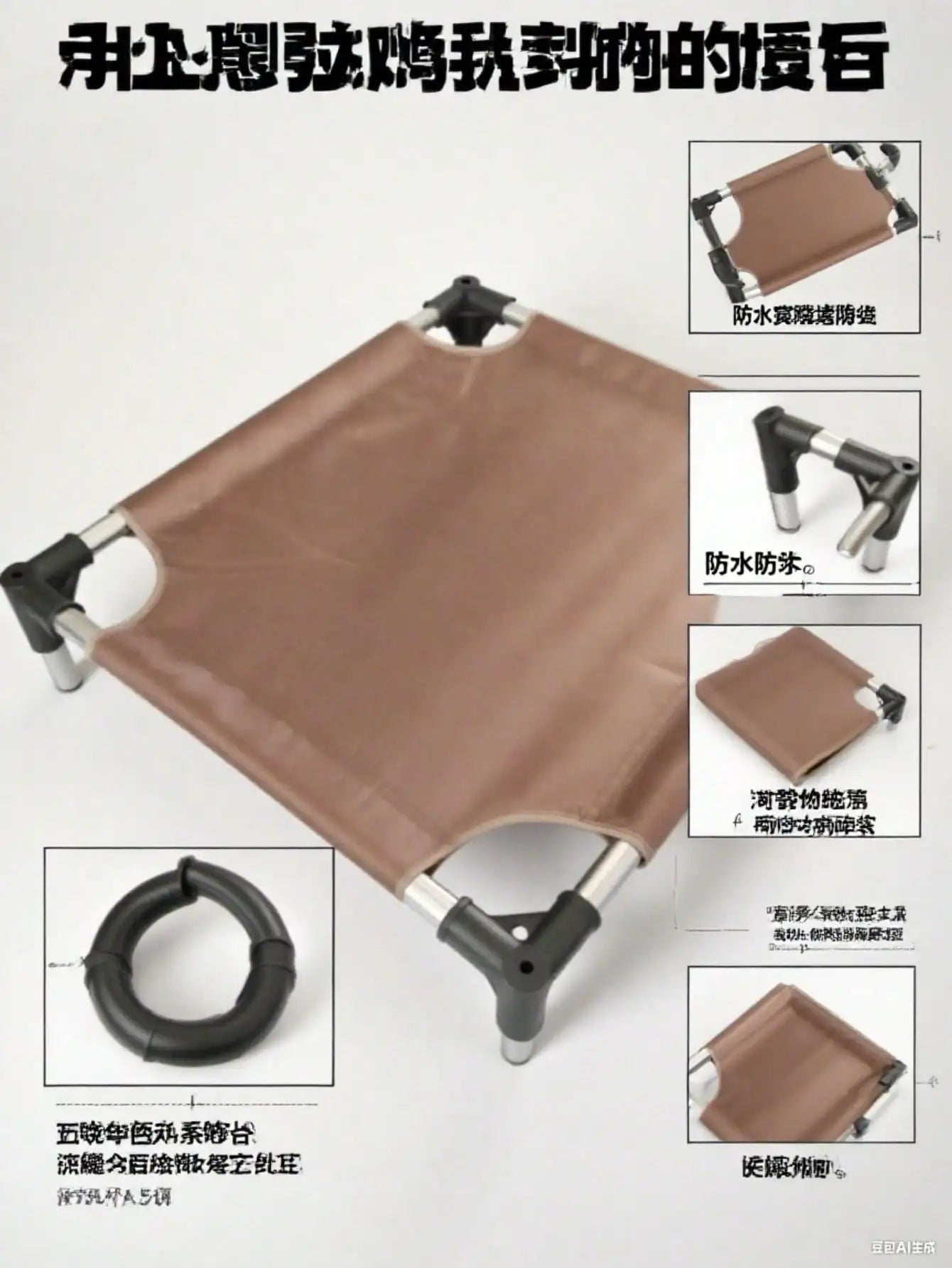 All-Season Pet Camping Bed for Cats and Dogs Elevated Portable
