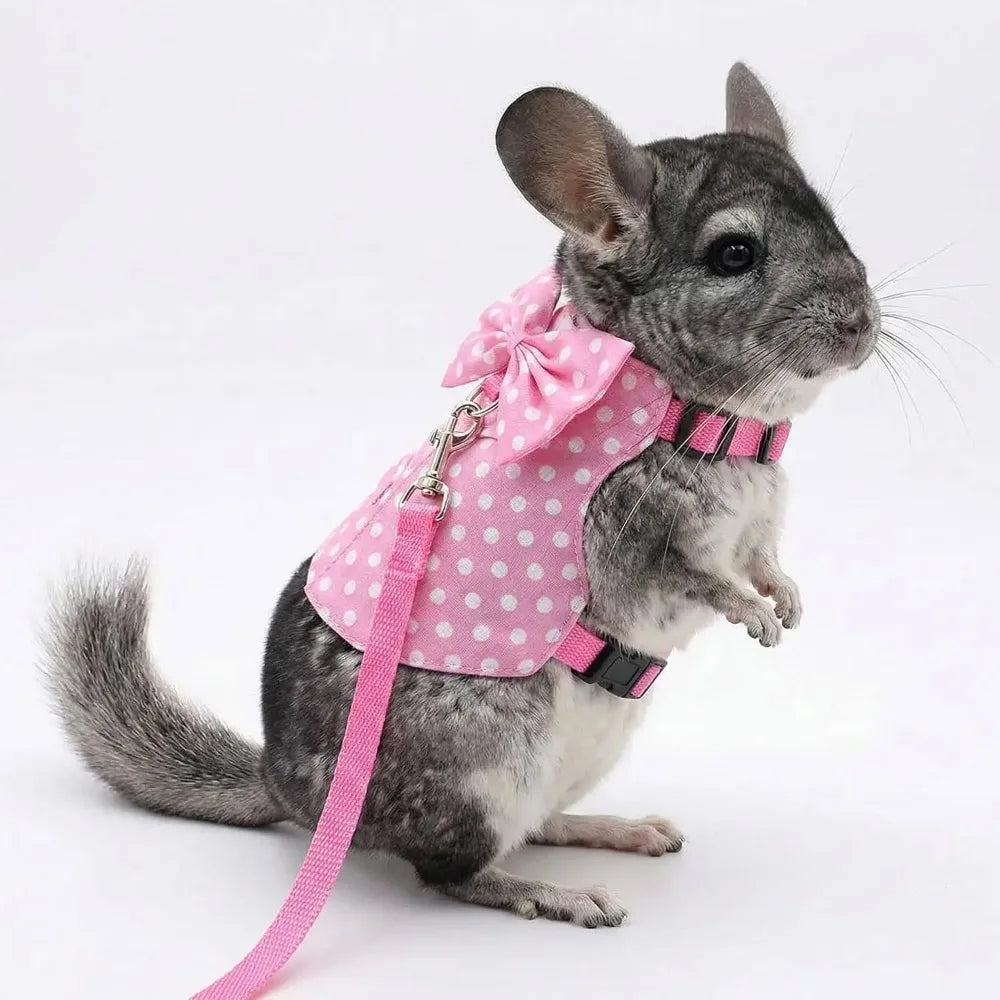 Soft Mesh Bunny Harness and Leash Set for Small Pets