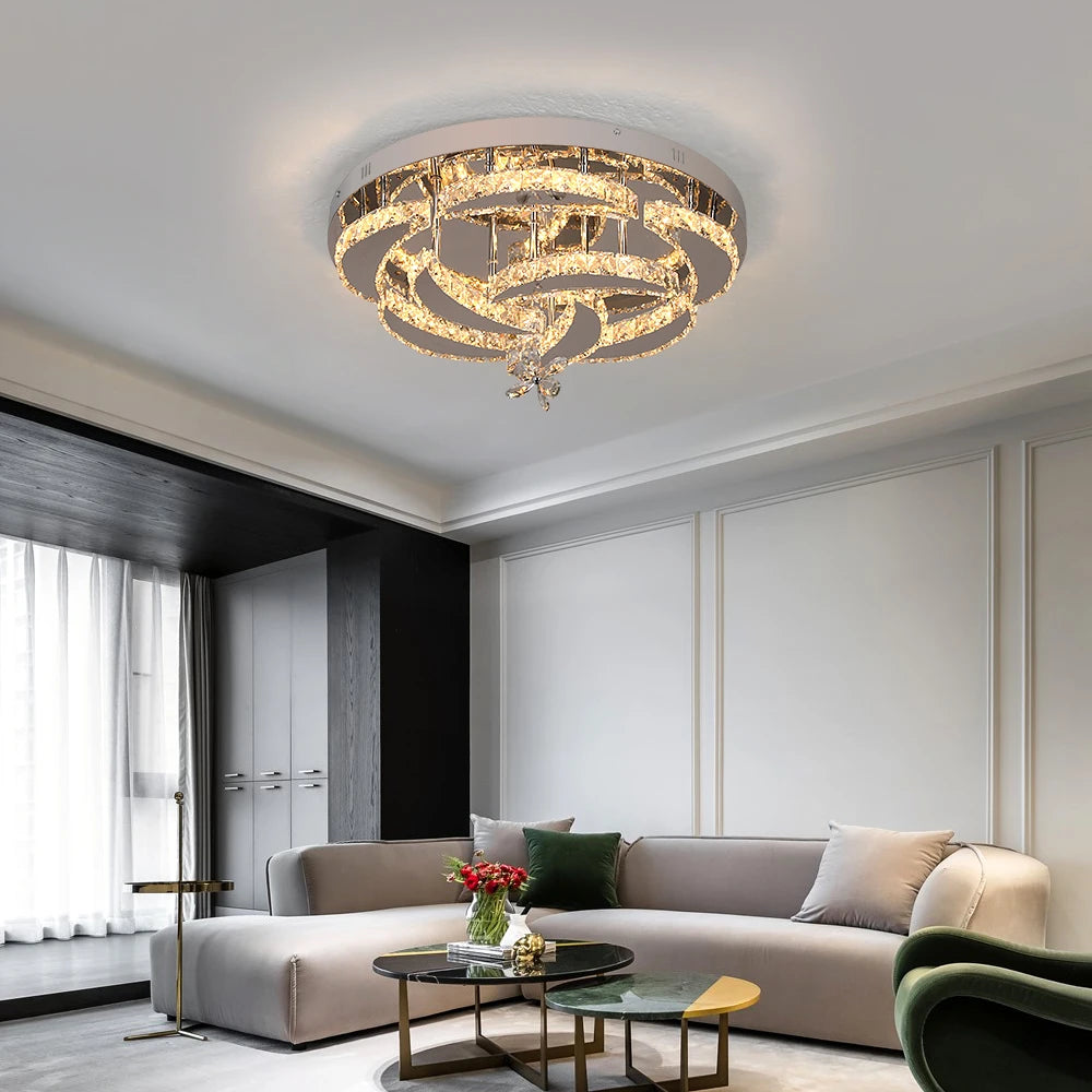 VETRULUS Luxury K9 Crystal Chandelier Modern Ceiling Lamp Dimmable