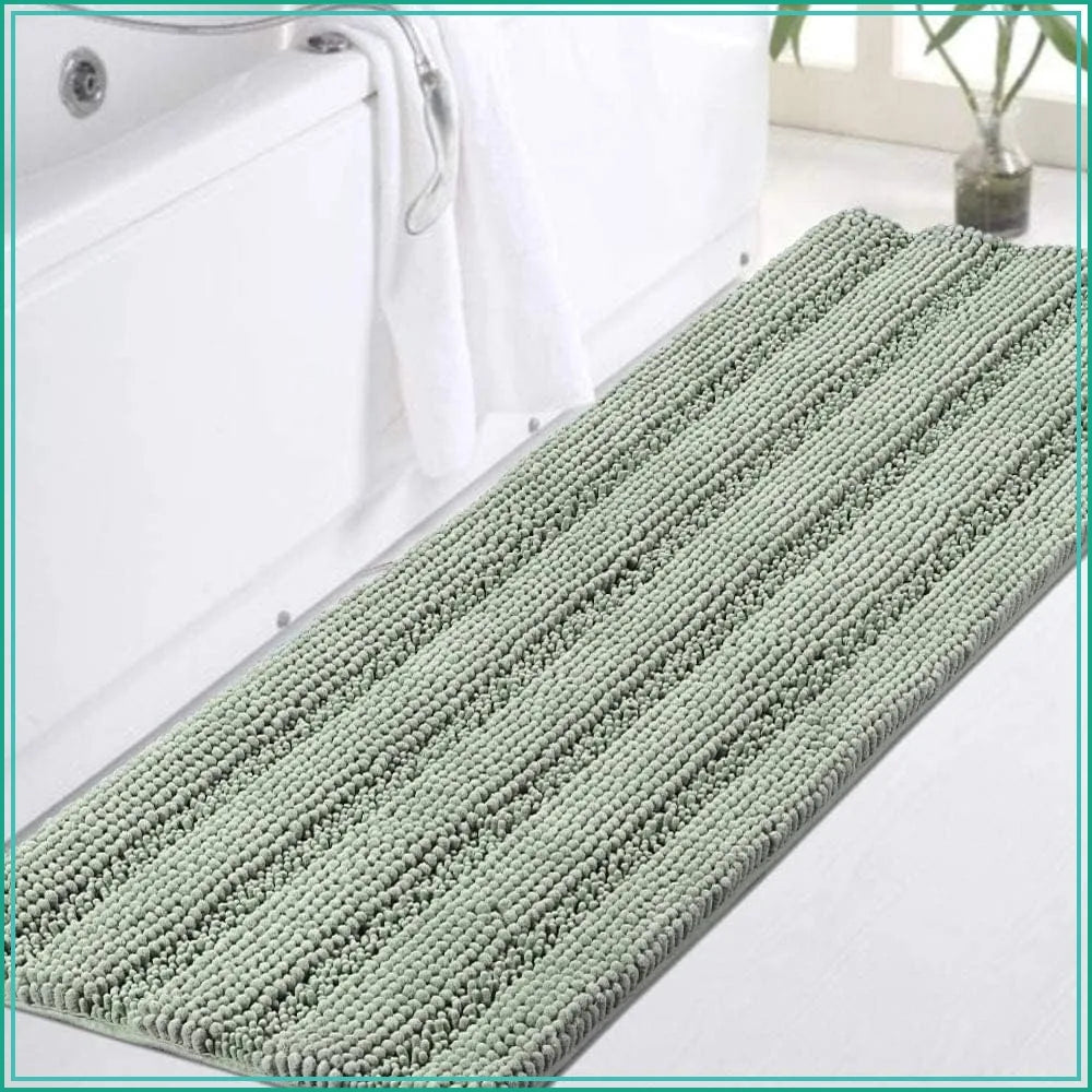 Ultra-Soft Chenille Bathroom Rug Non-Slip Mat Extra Absorbent Machine Washable