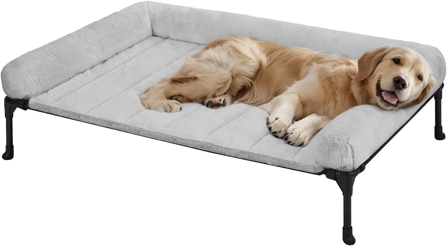 Elevated Orthopedic Dog Bed With Bolster And Non Slip Feet
