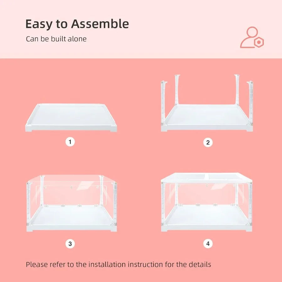 NONECN Stacker Series Hamster Cage Glass Enclosure