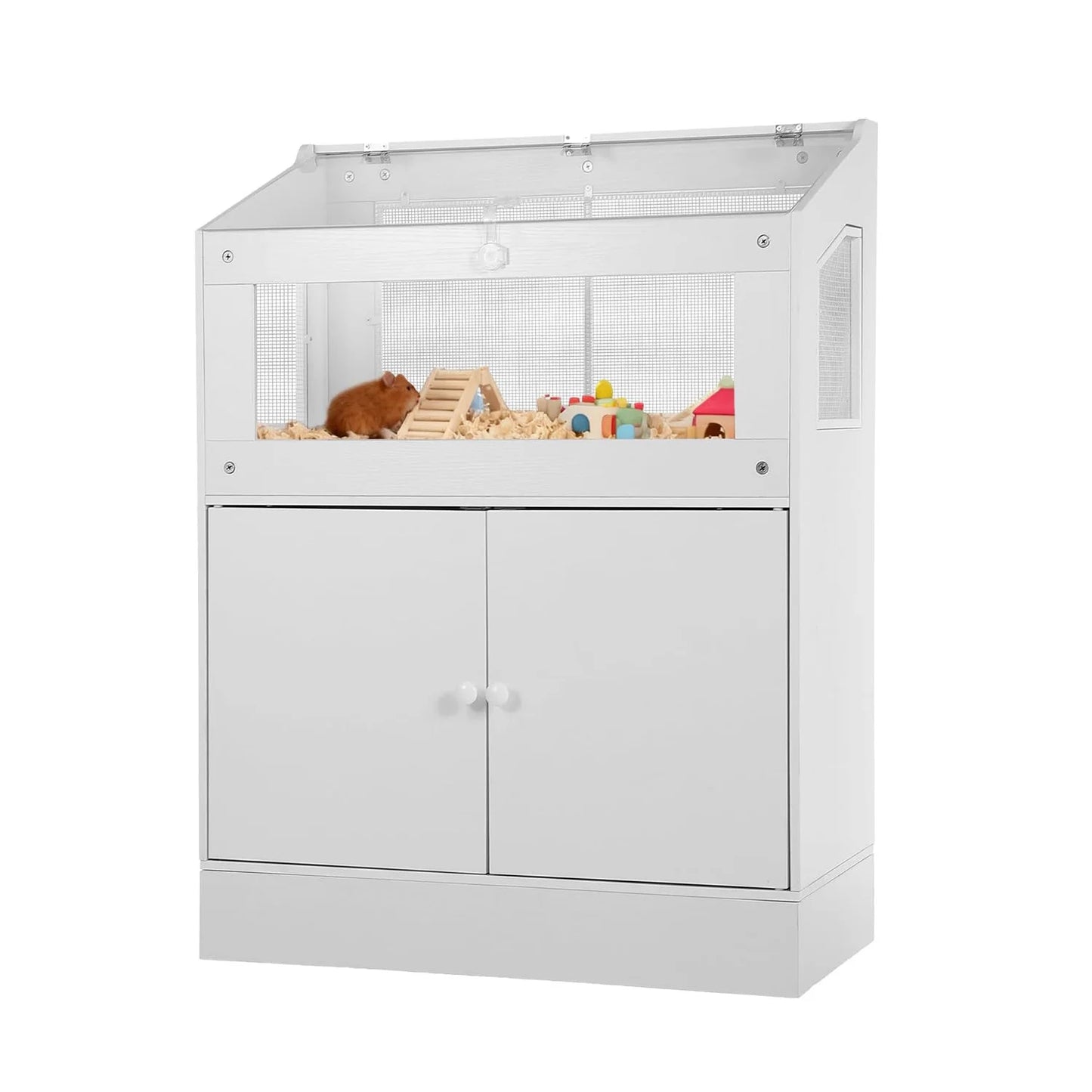 HiMISSCN Acrylic Small Animal Cage With Storage Cabinet For Hamster