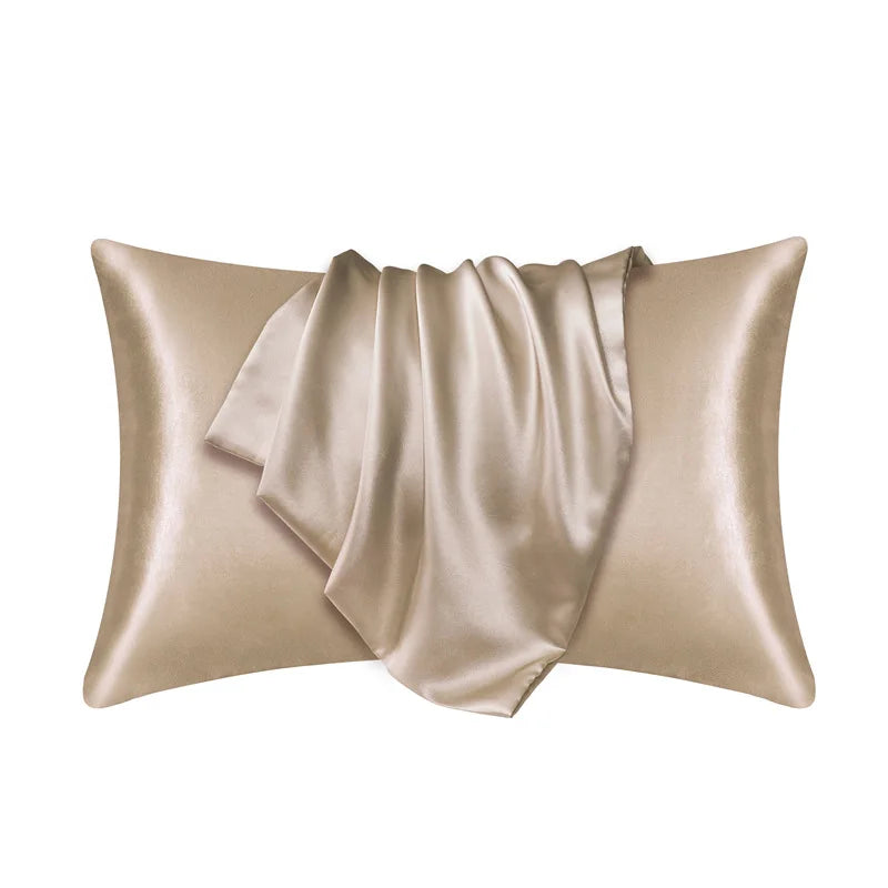 Solid Polyester Cotton Pillowcase Soft Satin Look Pillow Cover