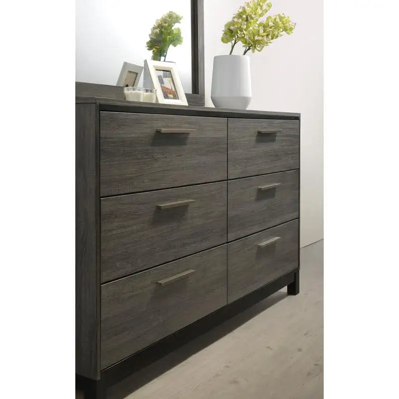 Antique Style Wood Bedroom Set With Bed Dresser Mirror Nightstand