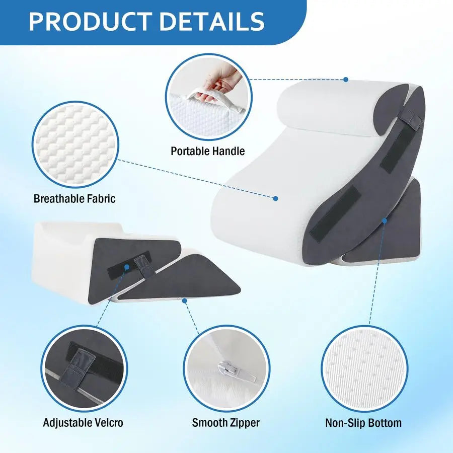 Wedge Pillow Set For After Surgery And Acid Reflux Relief