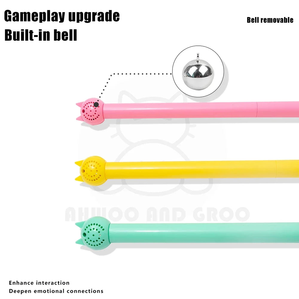 Mouse Tail Cat Toy Teaser With Bell Silicone Long Tail