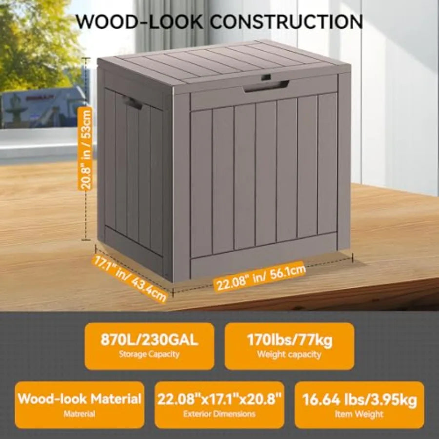 Deck Box Resin Storage Waterproof For Indoor And Outdoor Use