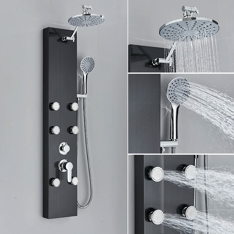 Suguword Shower Panel Faucet Fahrenheit Degree Display Spa Massage Jets