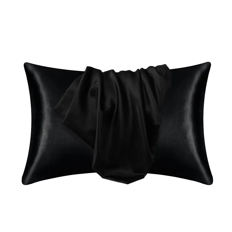Solid Polyester Cotton Pillowcase Soft Satin Look Pillow Cover
