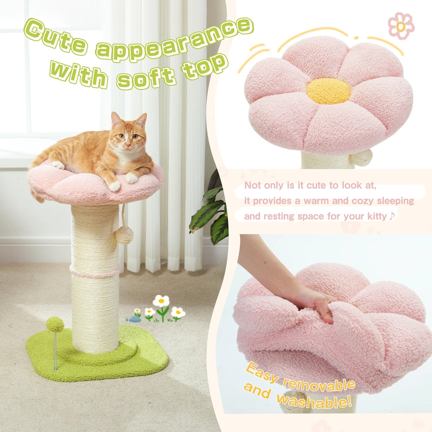 PAWZ Road Flower Cat Tree Scratching Post For Indoor Use