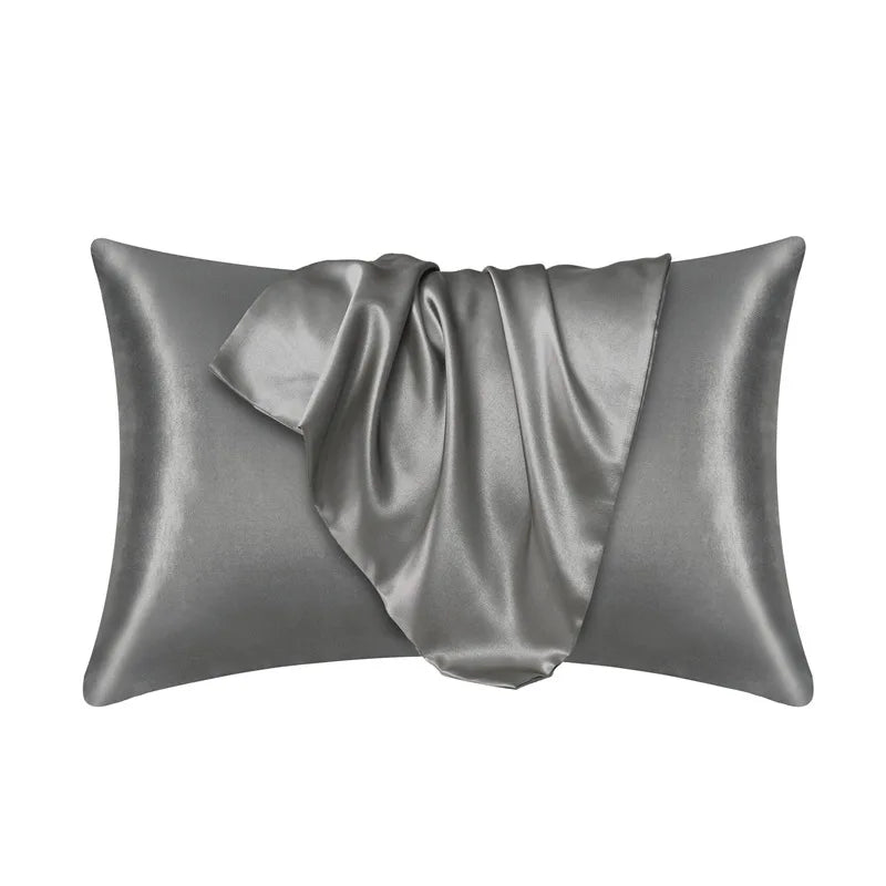 Solid Polyester Cotton Pillowcase Soft Satin Look Pillow Cover