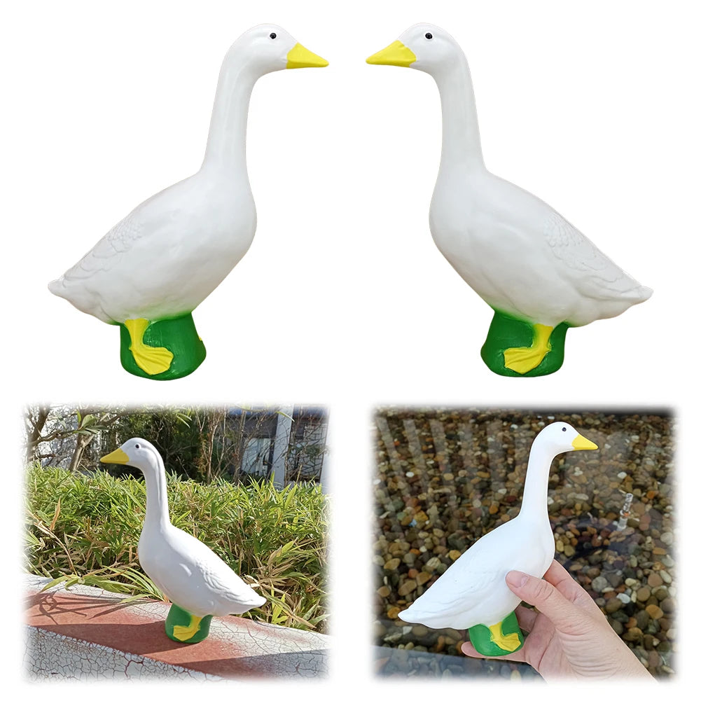 VAKIND White Goose Statue Resin Garden Yard Decor Collection