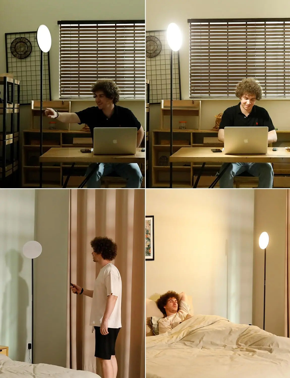 Remote LED Floor Lamp With Dimmable Three Color Temperatures