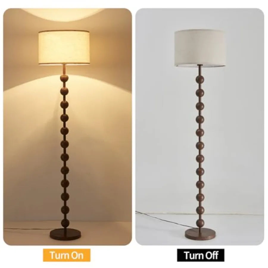 Modern Dimmable Remote Control Floor Lamp for Living Room Bedroom with LED E26 Bulb Red Wood Pattern Iron Tall Standing Lamp Li