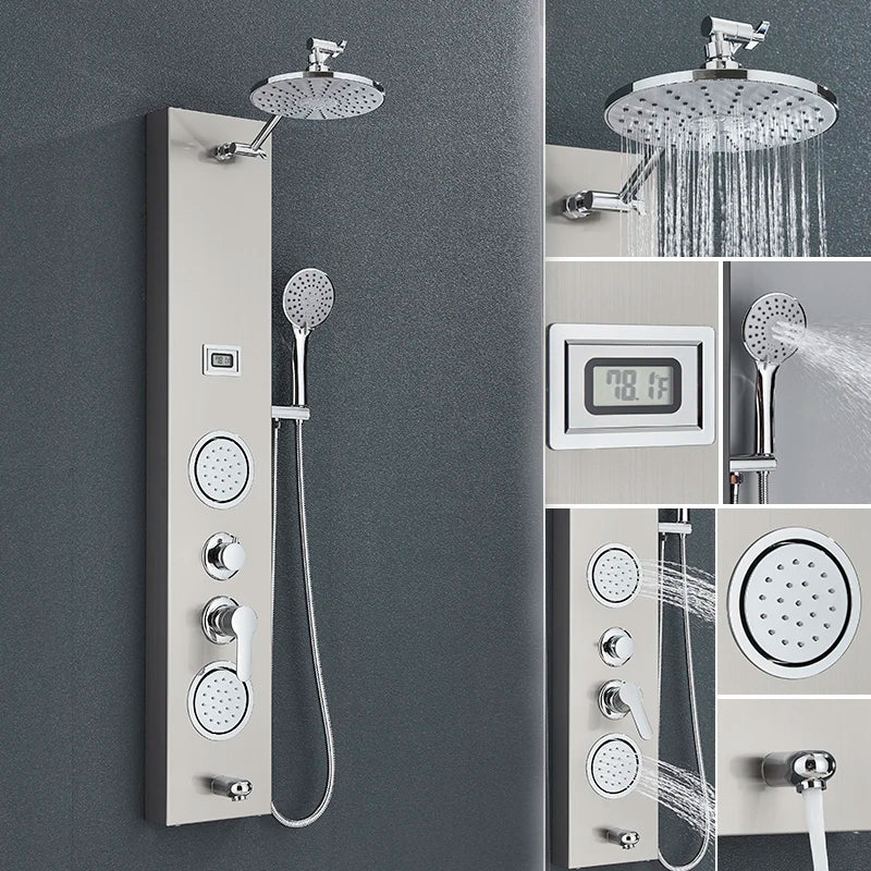 Suguword Shower Panel Faucet Fahrenheit Degree Display Spa Massage Jets