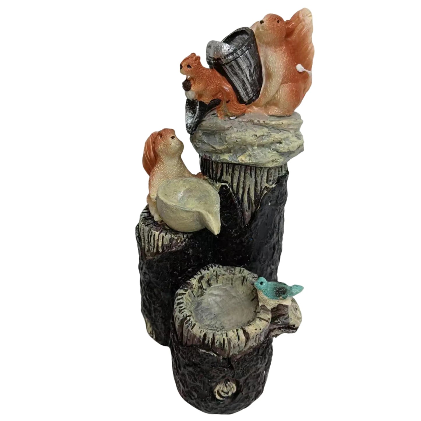Alloet Funny Animal Fountain Duck and Squirrel Garden Decor