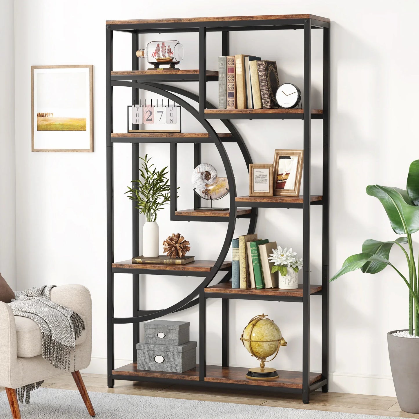 Tribesigns 5 Tier Industrial Etagere Bookcase Storage