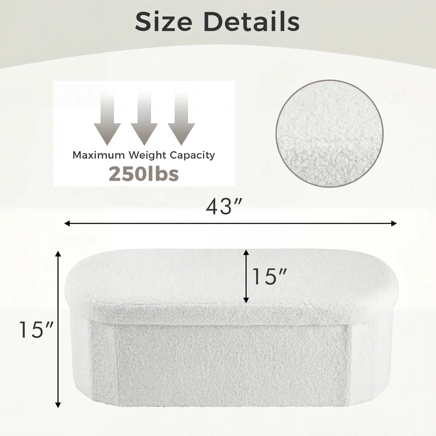 JHK Folding Storage Ottoman Bench With Cushion And Lid