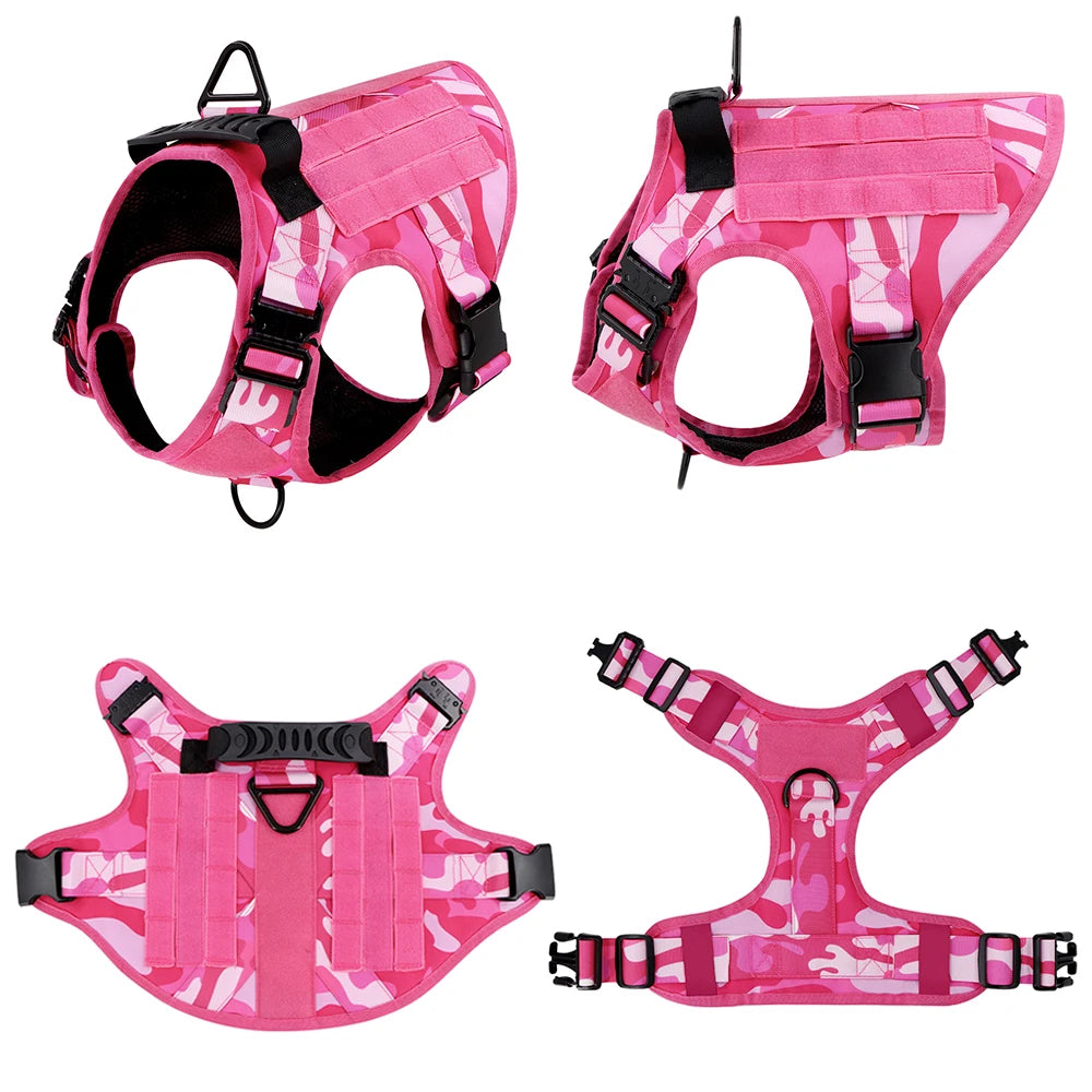 PETRAVEL Military Camouflage Dog Harness For Training And Walking
