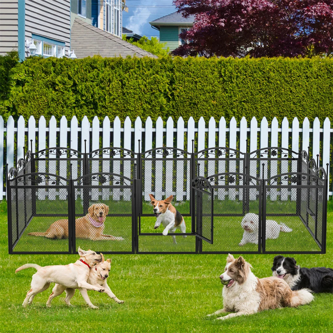 BINGOPAW 8 Panels Heavy Duty Dog Playpen With Waterproof Pad