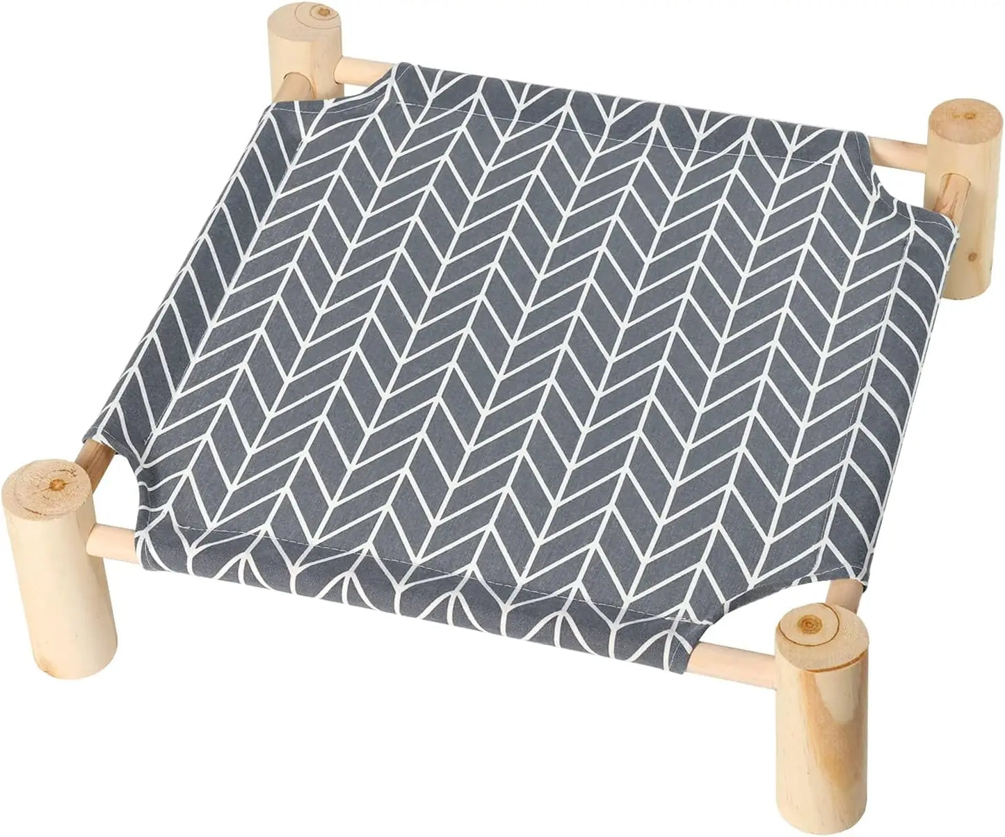 Elevated Pet Bed for Dogs and Cats with Wood Frame