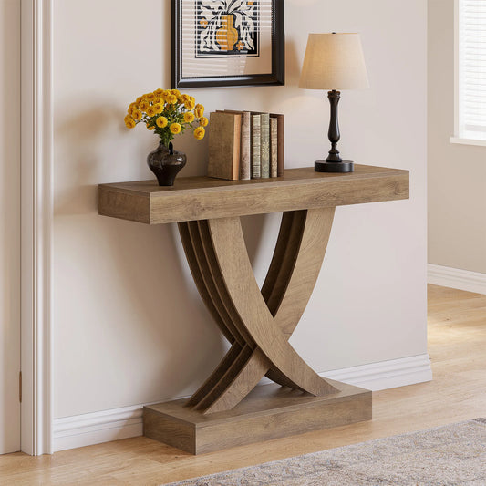 Tribesigns Console Table X Frame Entryway Sofa Table Industrial Farmhouse