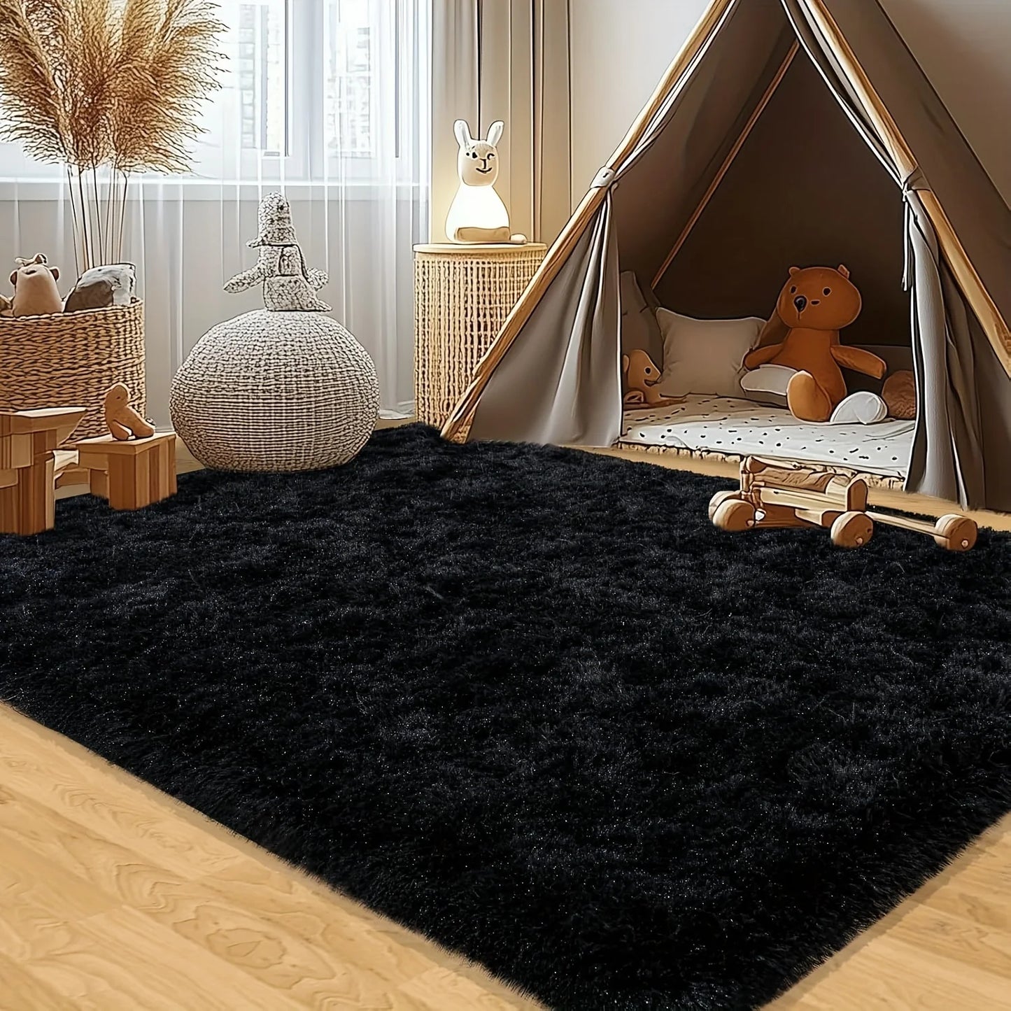 Geometric Plush Area Rug for Living Room and Bedroom