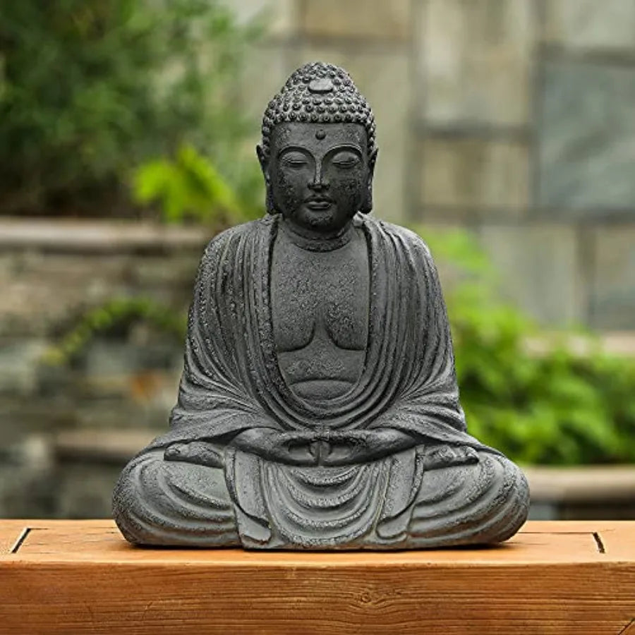 SHXI Buddha Statue Garden Zen Outdoor Indoor Meditating Fiber Sculpture