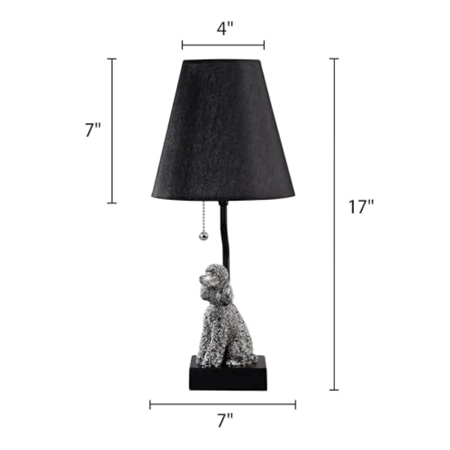 Portable Poodle Table Lamp With USB-C And USB-A Ports