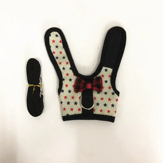Small Animal Outdoor Walking Harness and Leash Set Cute Clothes for Puppy Kitten Pigs Bunny Chinchillas Necklace Rabbit Vest
