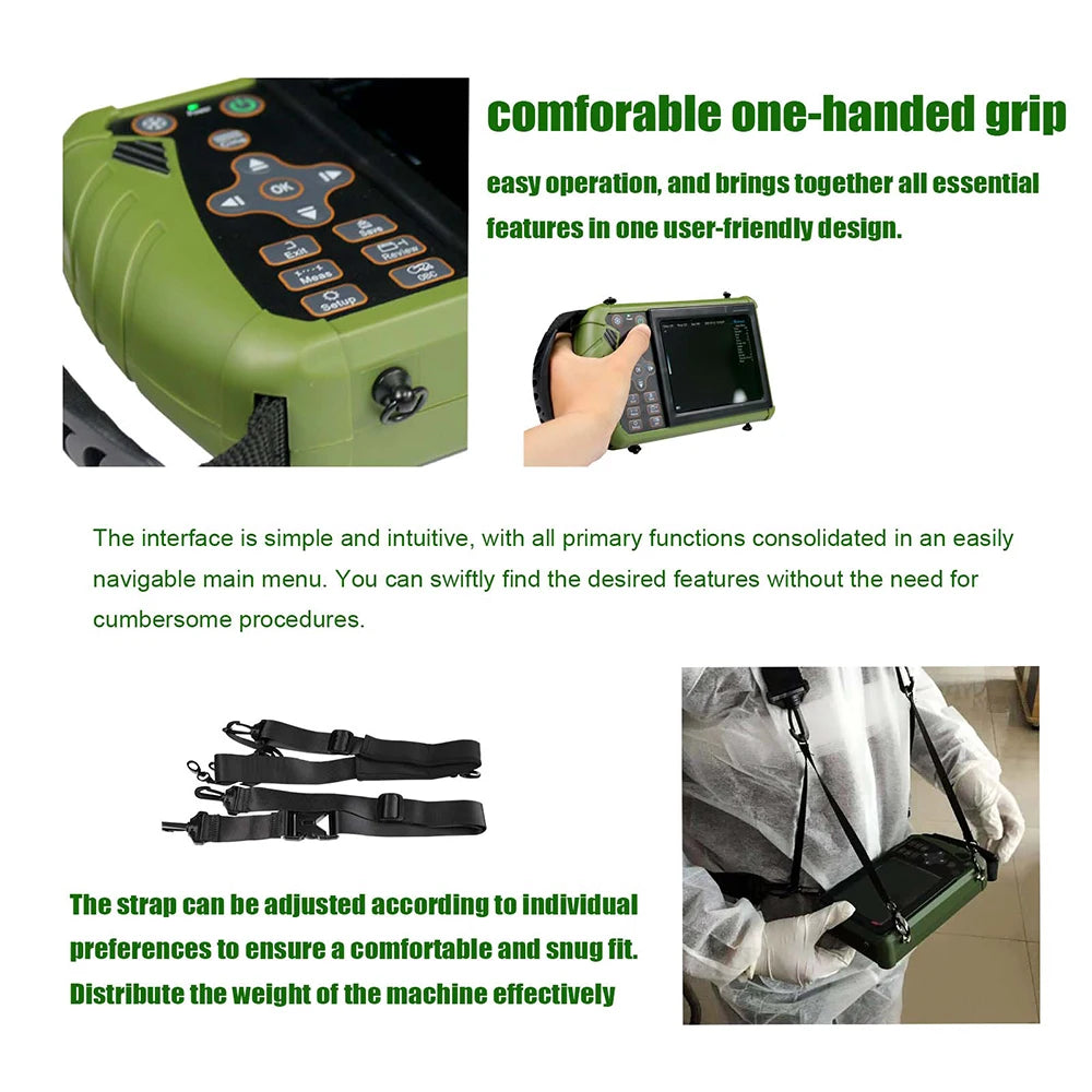 DAWEI Portable Veterinary Pregnancy Ultrasound Scanner With 3.5MHz Convex Probe