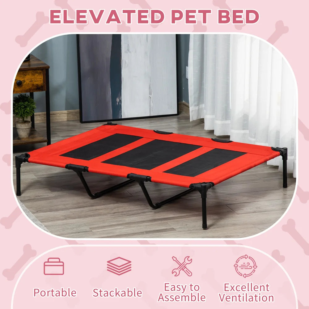 PawHut Elevated Breathable Dog Bed With Carry Bag Outdoor
