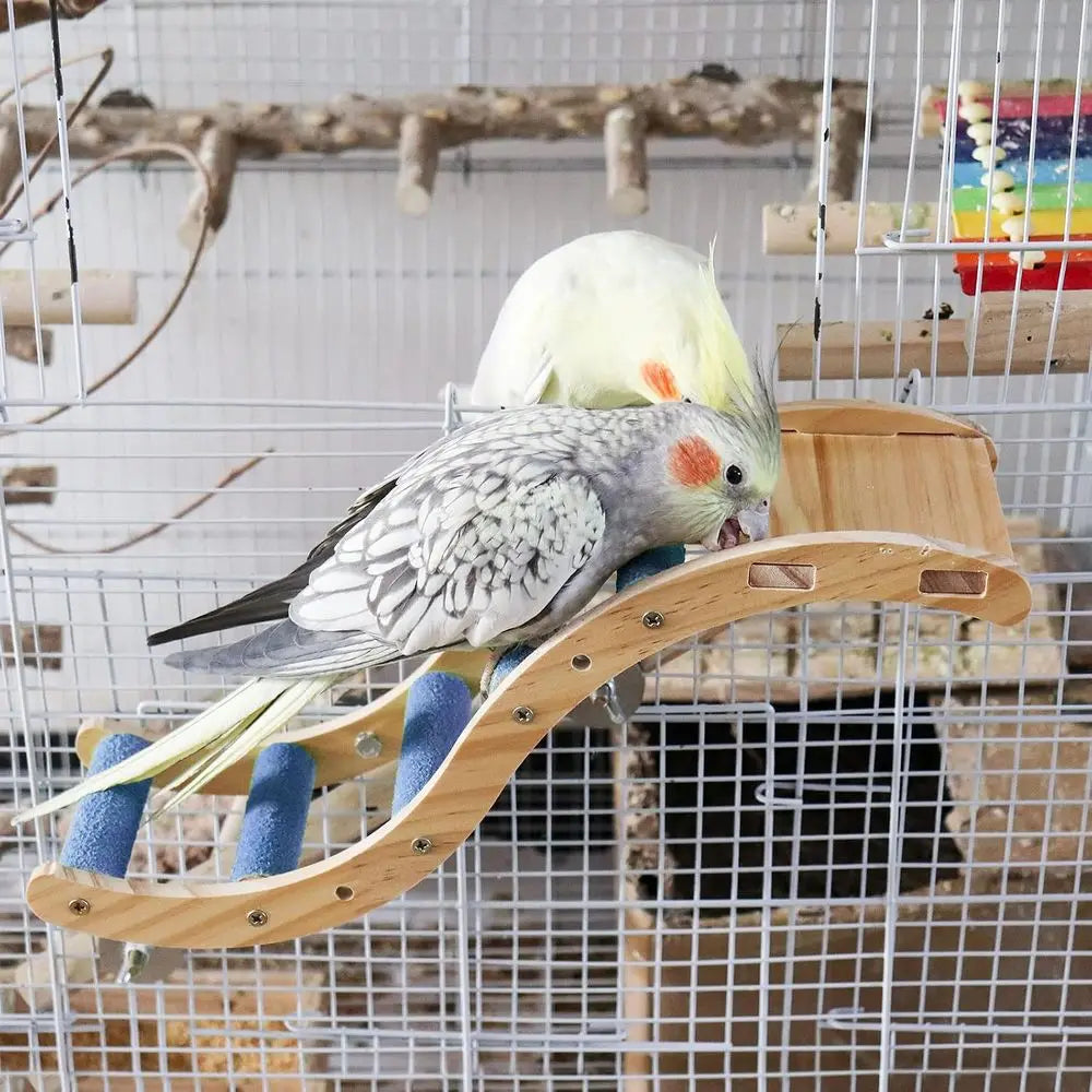 Wooden Bird Ladder Bridge Climbing Toy Parrots Hamsters