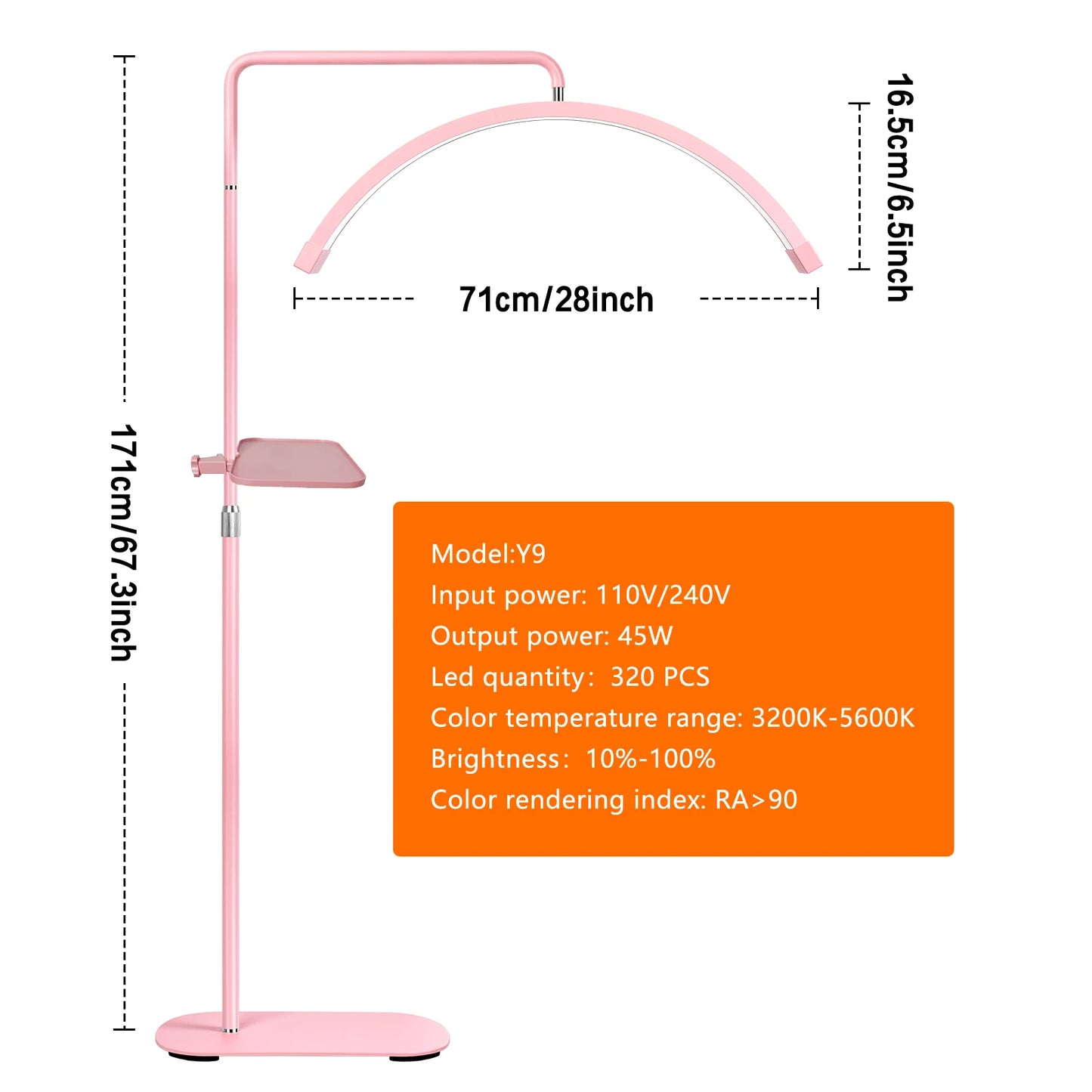 FOSOTO Bi Color Half Moon LED Video Light Floor Tripod