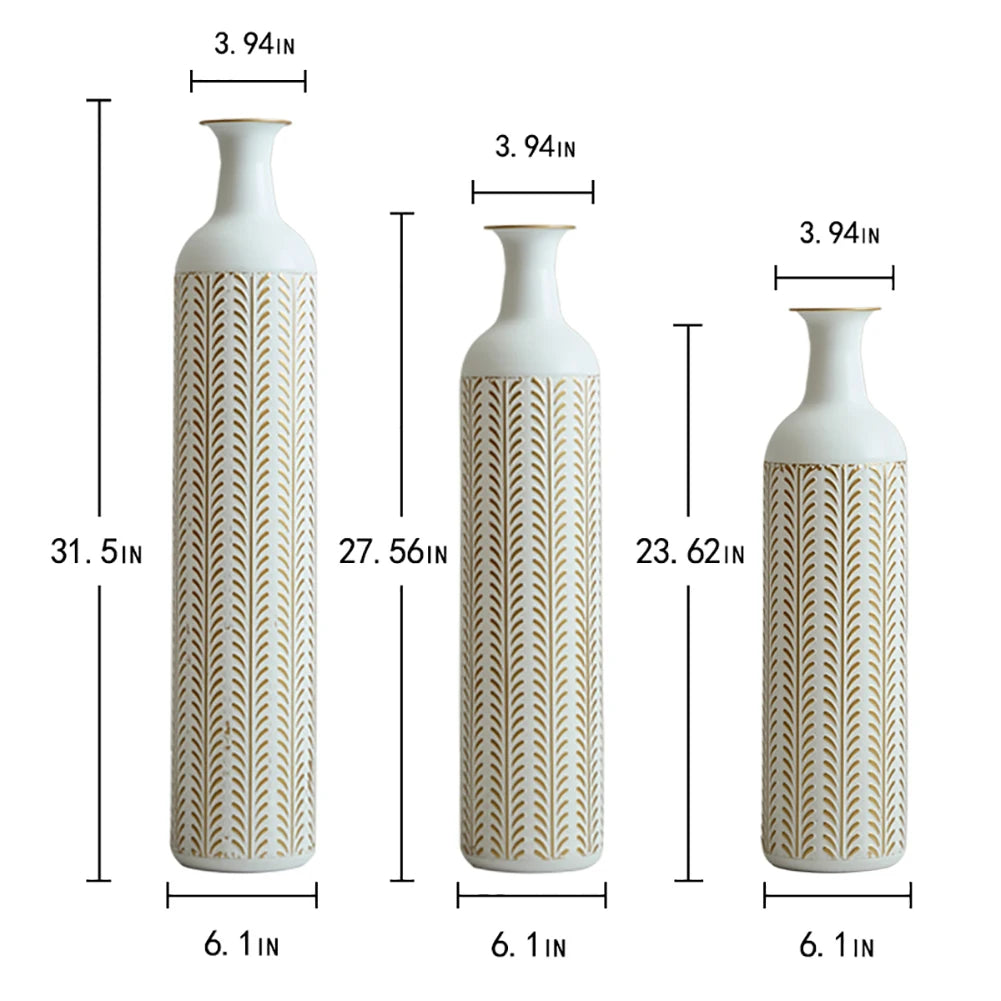 TWISTER.CK Floor Vase Set Modern Metal Drop Shaped Vases