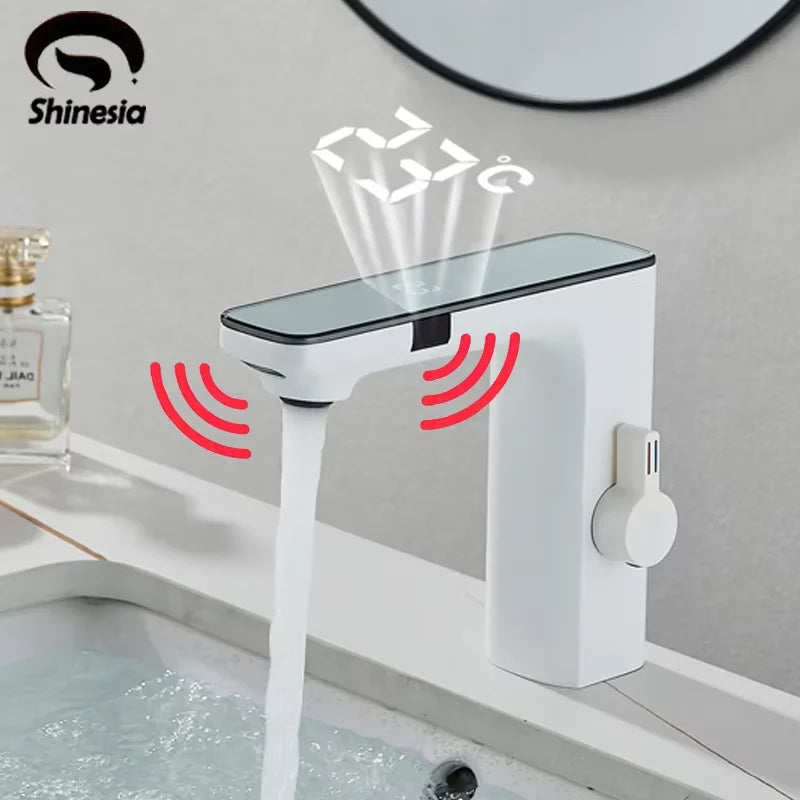 Shinesia Touch Sensor Bathroom Basin Faucet With LED Temperature Display