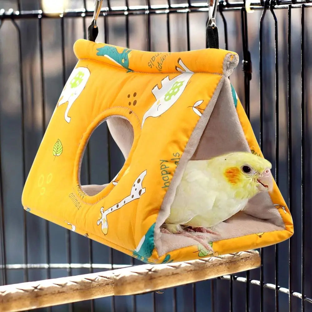 NONE Parrot Nest House Warm Plush Hanging Bed Shelter