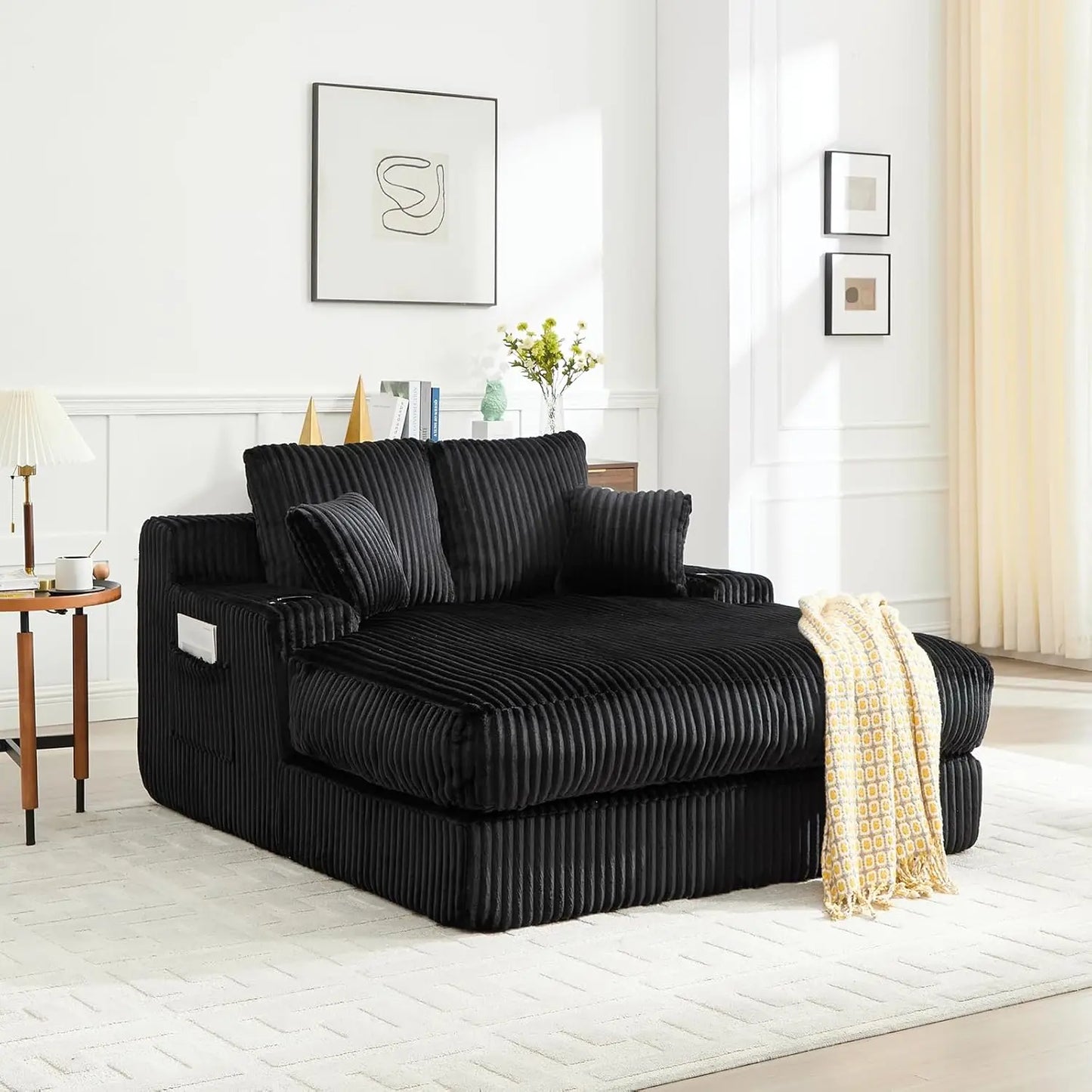 Huanzhuang Boneless Cloud Chair Bed Chaise Lounge With Pillows Armrests