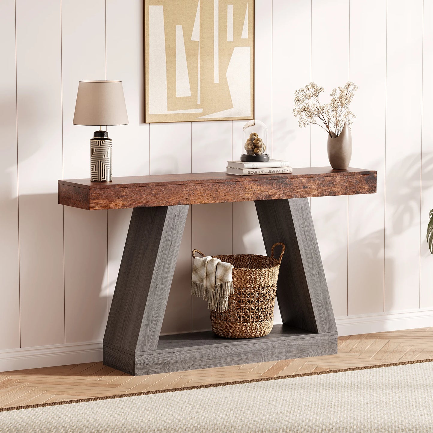 HiMISS Narrow 2-Tier Console Table For Entryway And Living Room