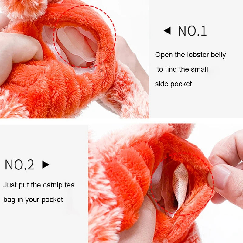 Cat Toys Electric Lobster USB Rechargeable Jumping Plush Teasing Toy