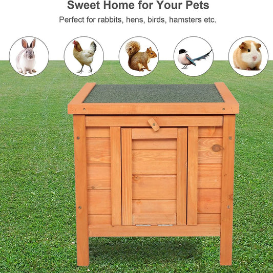Weatherproof Outdoor Wooden Bunny Hutch for Small Pets
