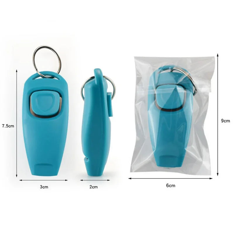 2 In 1 Dog Training Clicker And Whistle With Key Ring