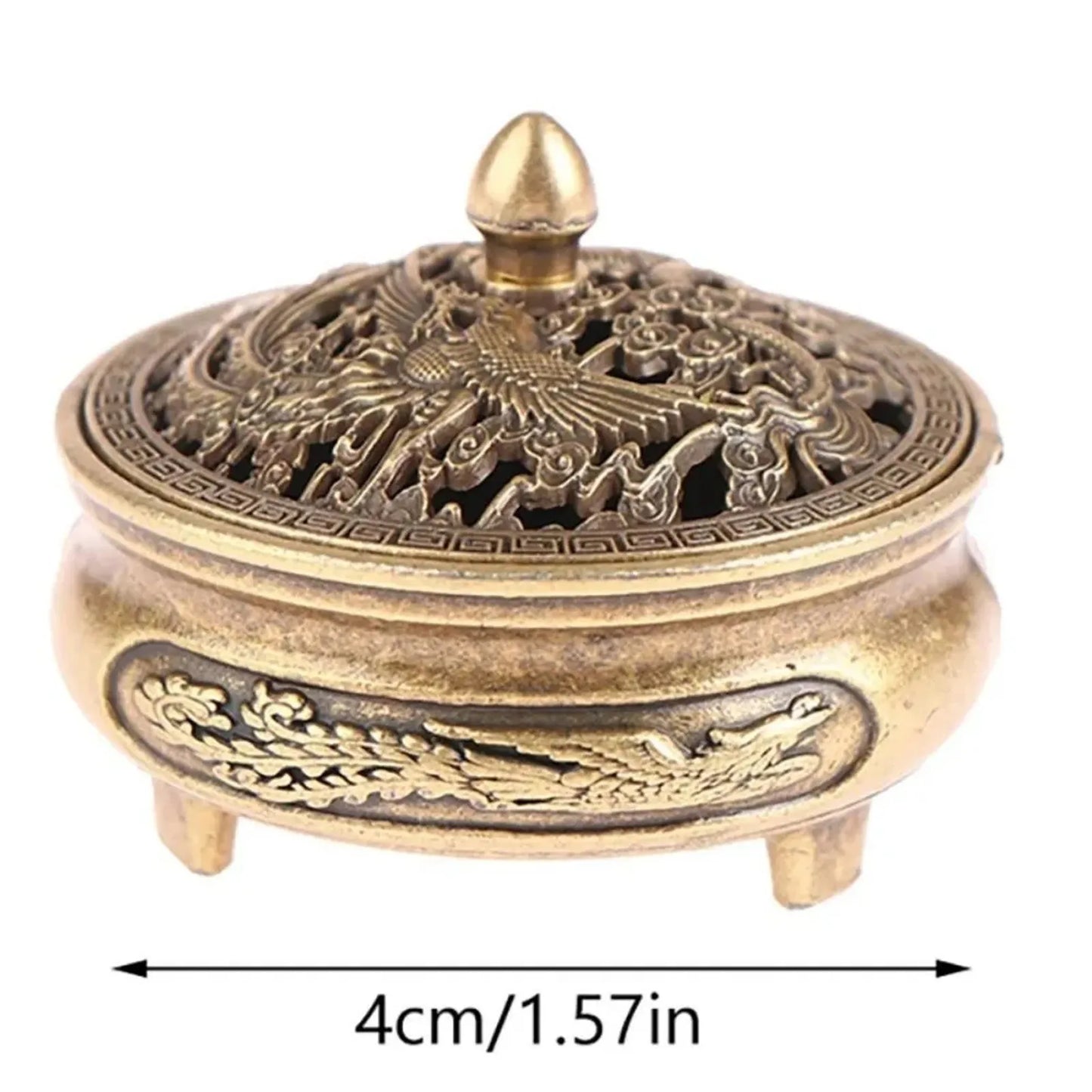 Copper Incense Burner Antique Alloy Buddhist Home Decor
