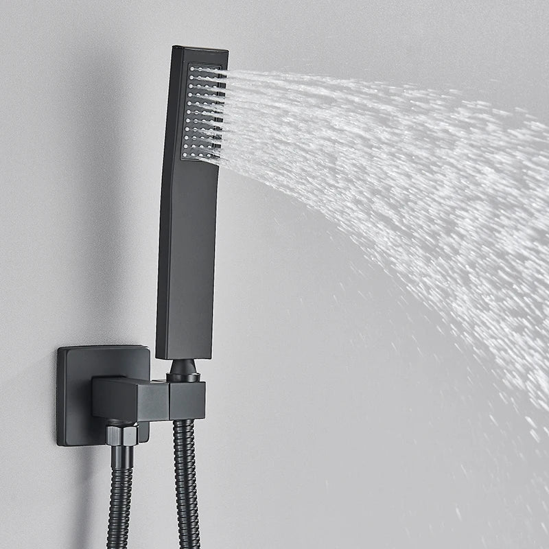Quyanre In Wall Concealed Digital Shower Faucet Set Tub Spout