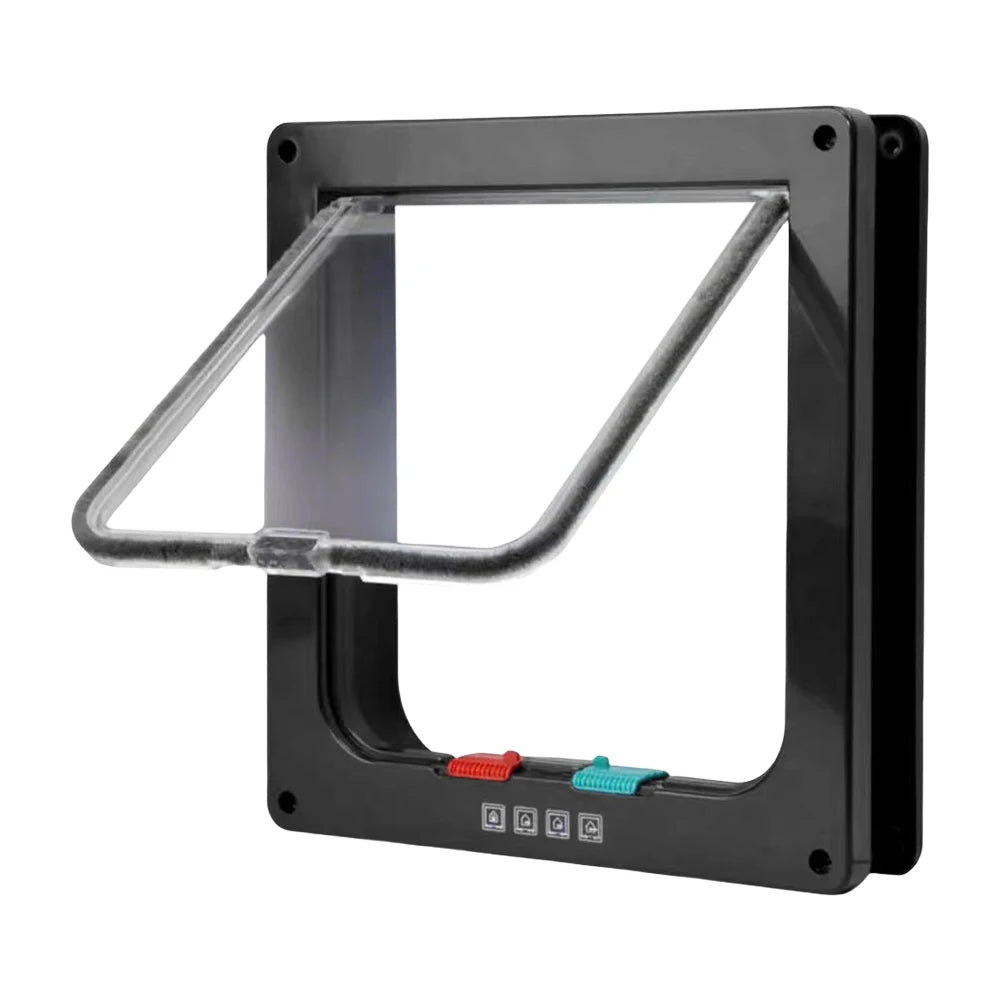 Cat Flap Door With 4 Way Lock ABS Plastic Entryway