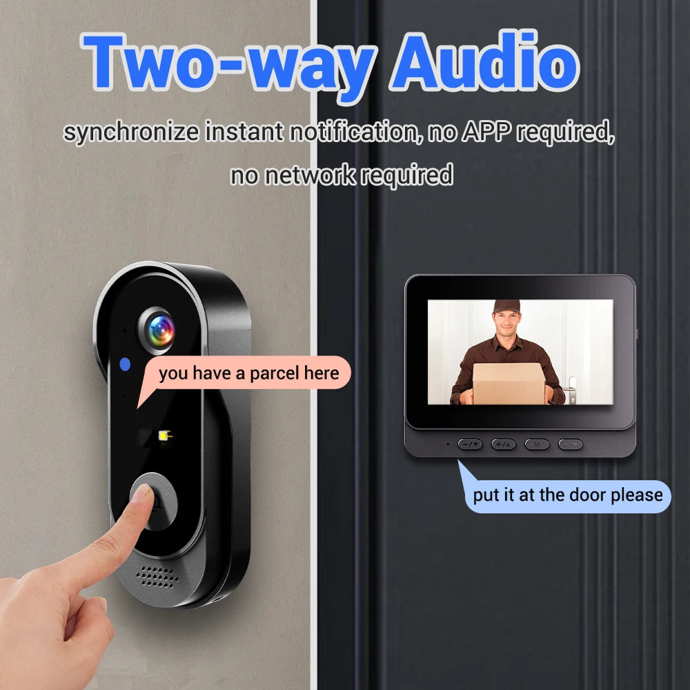 Wireless Video Doorbell Camera with WiFi Night Vision Motion Detection